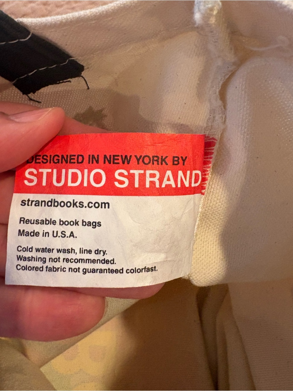 The Strand Bookstore NYC Canvas Tote Bag with Black Handles NWT Brand New - Picture 6 of 6